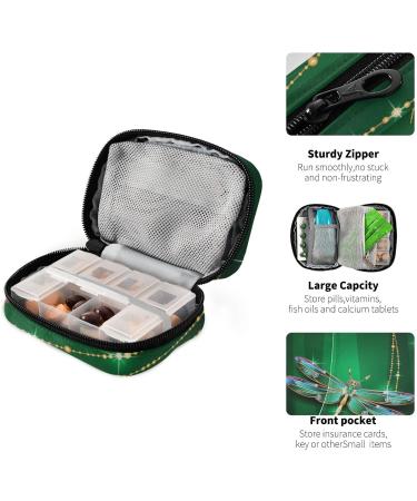 Travel Pill Organizer - Dragonfly Pill Box Case for Vitamins & Medications | Beauty Design & Zipper Closure - Buy Online on GoSupps.com