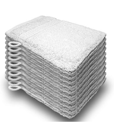 Buy One-Home Set of 10 White Terry Cotton Wash Gloves & Washcloths - 16x21 cm - International Shipping Available - Buy Online on GoSupps.com