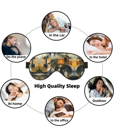 SSIMOO Abstract Geometric Sleep Mask - Adjustable Breathable & Fashionable Eye Mask for Comfort - Black | International Shipping Available - Buy Online on GoSupps.com
