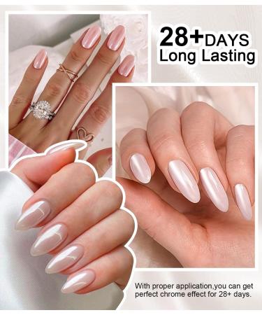  BISHENGYF BISHENGYF Chrome Nail Powder Pearly White 1g Super Shiny Aurora Red Fluorescent Chrome Color Mermaid Nail Powder - Buy Online on GoSupps.com