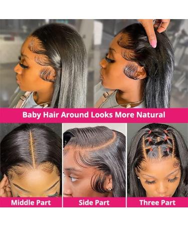 Maxine 5x5 HD Transparent Lace Front Wig | 10a Brazilian Remy Silky Straight Wave Human Hair | Pre Plucked with Baby Hair | 22 Inch 5x5 Lace Closure Wig - Buy Online on GoSupps.com