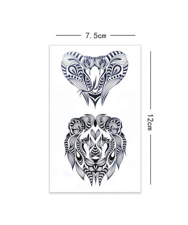 Glow in Dark Temporary Tattoos - Moon Sun Wolf Lion Designs (14 Sheets) - Buy Online on GoSupps.com