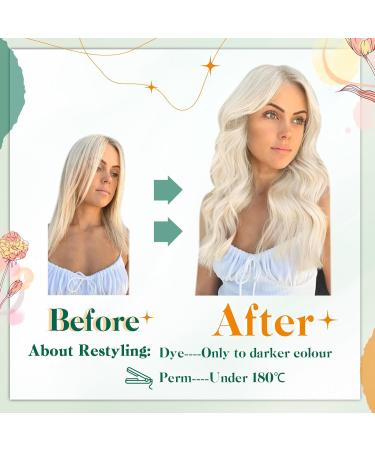 Easyouth Platinum Blonde Wire Hair Extensions 16 Inch Human Hair 80g #60 - Natural Thick Fishing Line Extensions - Buy Online on GoSupps.com