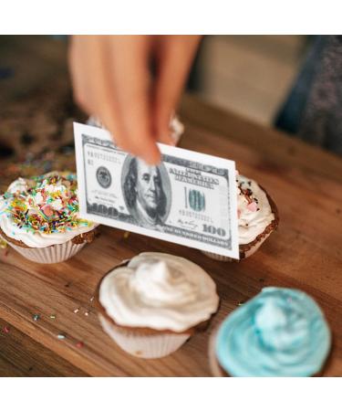 SYKYCTCY 50 Pack Edible 100 Dollar Bill Image Cake Toppers Wafer Paper Fake Money Cake Picks Baby Shower Dollar Birthday Anniversary Cake Decorations Party Supplies Color-01 - Buy Online on GoSupps.com