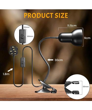 Luxvista 25W Tortoise Heat Lamp with 360 Rotatable Clip | UVA UVB Basking Light for Reptiles | Ideal for Turtle, Lizard, Snake, Aquarium | 2 Bulbs Included - Buy Online on GoSupps.com