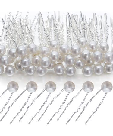 40 Packs Pearl Hair Pins Bridal Wedding Pearl Hair Accessories White Pearl Bobby Clips for Brides and Bridesmaids Hair Style 0.3 Inch