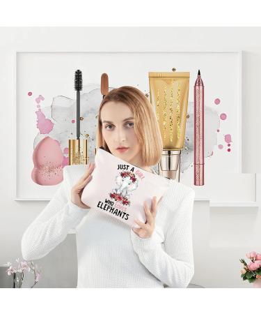 Levlo Funny Elephant Cosmetic Bag - Perfect Gift for Animal Lovers Women & Girls | Unique Makeup Bag - Buy Online on GoSupps.com