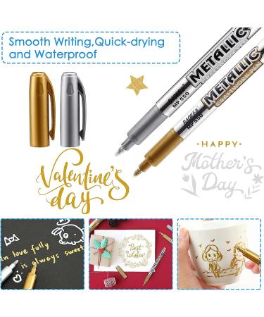 LOONENG Gold and Silver Metallic Marker Set - Fine Point Permanent Markers for Artists, Crafts, and DIY Projects - 8 Count - Buy Online on GoSupps.com
