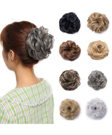 Updo Hairpiece Scrunchy Scrunchie Hair Bun 35g Ribbon Ponytail Extensions Wavy Curly Messy Donut Chignons Hair Piece Dark Grey 35 g Dark Grey - Buy Online on GoSupps.com