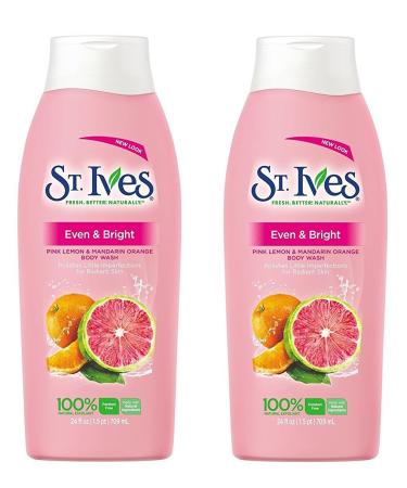 St Ives Body Wash 13.5 Ounce Radiant Skin (Pink Lemon/Mandarin Orange) (399ml) (2 Pack)