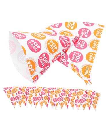 CLISPEED 50pcs Popcorn Bag Mini Bags for Favors Party Favors Bag Mini Treat Bags Treat Cone Bags Clear Gift Bags for Favors Candy Treat Bags Candy Gift Bags Paper Child Disposable Snack 20X15.5CM As Shown