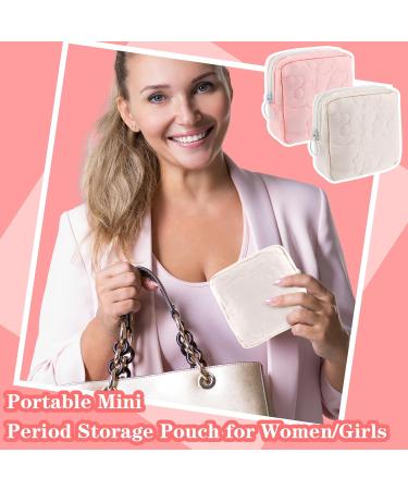 TIESOME Embroidery Sanitary Napkin Storage Bag 2Pcs - Portable Menstrual Cup & Period Pad Holder Pouch - Buy Online on GoSupps.com