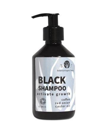 Made in France BOT cosmetic & wellness Black Hair Growth Shampoo Coffee Castor Oil & Red Onion Extract For Oily Hair Supports Hair Growth AntiDandruff Natural Ingredients Dark 250 ml
