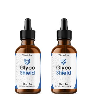 (2 Pack) Glyco Shield Drops Official GlycoShield Blood Support Liquid GlycoShield Premium Health Support GlycoShield Supplement Daily Wellness Advanced Formula Reviews 2 Month Supply 60 Servings