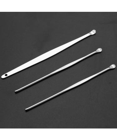 Bumdenuu 6Pcs Ear Pick Set Stainless Steel Earpick Ear Wax Curette Remover Spoon Spiral Ear Clean Tool With Case - Buy Online on GoSupps.com