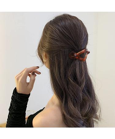 Flat Claw Hair Clips Set - 4Pcs French Style Non Slip Hair Accessories for Women - Black, White, Tortoiseshell, Taupe - Buy Online on GoSupps.com