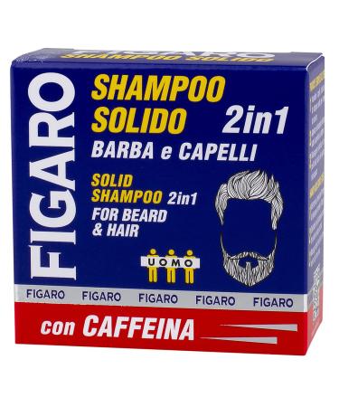 Milmil FIGARO Solid Shampoo for Men - 2 in 1 Men's Shampoo - For Beard and Hair - With Caffeine - 70 g
