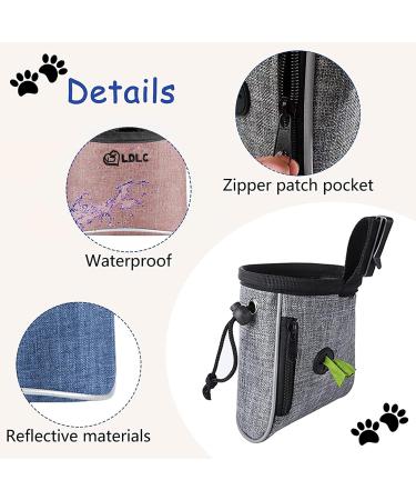 Waterproof Dog Treat Bag - Adjustable Waist Belt, Hand-Free Walking Pouch for Training & Travel (Grey) - Buy Online on GoSupps.com