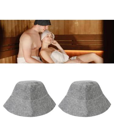 2 Pack Gray Sauna Hats | Thick Water Absorption & Breathable Felt Shower Caps for Men & Women Perfect Bathroom Accessories - Buy Online on GoSupps.com