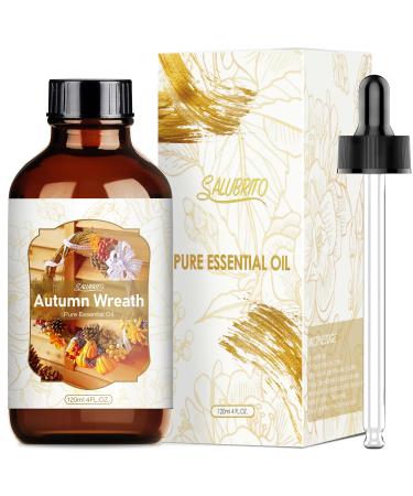 SALUBRITO 120ML Essential Oil - Autumn Wreaths Oil Pure & Natural Aromatherapy Oils Patchouli Fragrance Oil for Diffuser and Home Great for Relaxation Candle & Soap Making Pine Scented Oil