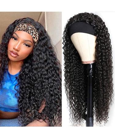 YISEA 12 Inch Curly Headband Wig for Black Women - Brazilian Virgin Human Hair Short Bob Wig with Deep Wave Texture and 150% Density - Buy Online on GoSupps.com