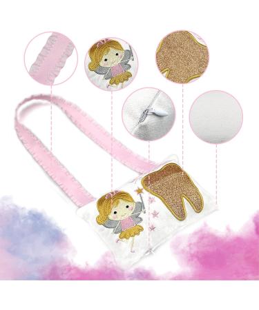 Gold Shiny Teeth Tooth Fairy Pillow with Pocket - Kids Tooth Fairy Souvenir Collection - Buy Online on GoSupps.com