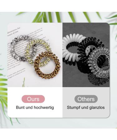 Jesslab Spiral Hair Ties - 10 Traceless Telephone Cable Ponytail Holders | No-Damage Hair Accessories for Women & Girls | Color Sorted (#16) - Buy Online on GoSupps.com