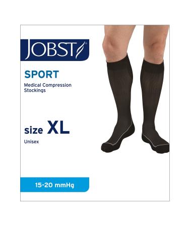 JOBST Unisex Knee High Compression Socks Compression Socks (pack of 1) XL Cool Black