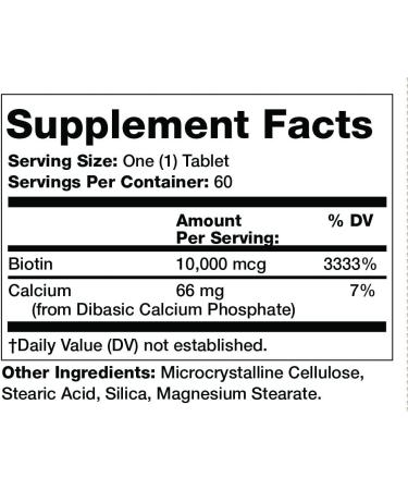 Buy Olympian Labs Biotin 10000 mcg - 60 Tablets for Healthy Hair, Skin & Nails - Buy Online on GoSupps.com