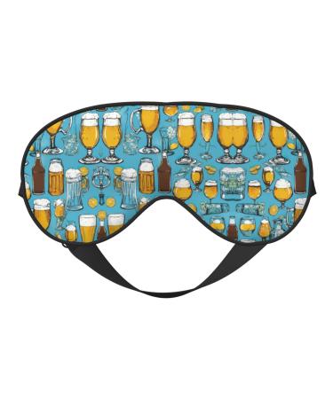SSIMOO Beer Bubble Print Double-Sided Eye Mask Soft and Light Blocking for Enhancing Sleep Quality Black