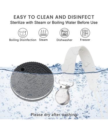 MISSLILI Silicone Teething Toy | Baby Teether for Boys and Girls | Infant Teething Relief | Cookies Design | White Biscuit - Buy Online on GoSupps.com