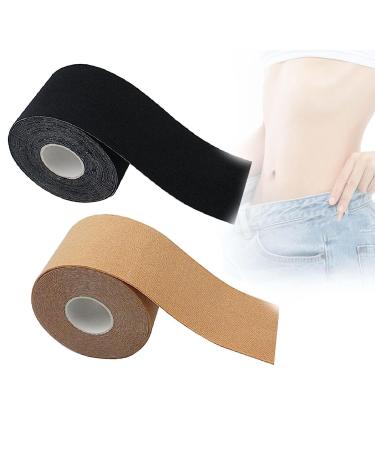 FaYya Kaotic Von Magic Tape for Stomach Weight Loss Kaotic Von Magic Tape for Weight Loss Magic Tape Fat Reduction Tape Black+skin