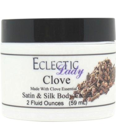 Eclectic Lady Clove Satin and Silk Cream Body Cream Body Lotion 2 oz - Shea Butter Aloe Silk Amino Acids Vitamin E Phthalate-Free Handcrafted in USA - Perfect For Women