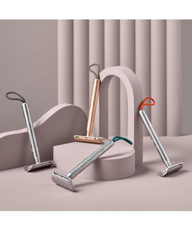 M hle Companion Razor - Unisex Safety Razor in Metal Rose Gold - Sustainable Shaving with Sand-Colored Cord - International Shipping Available - Buy Online on GoSupps.com