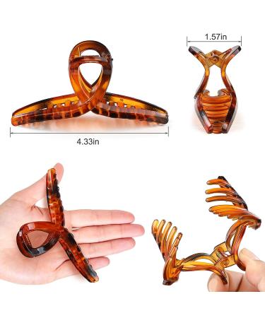 Sisiaipu 4.3 Inch Large Hair Claw Clips 12 Pcs - Nonslip Acrylic Rectangle Hair Clips for Women and Girls - Colorful Hair Accessories - Buy Online on GoSupps.com