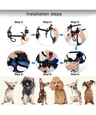 Dog Wheelchair for Back Legs Adjustable Dog Wheelchairs with 2 Wheels Pet Doggy Wheelchairs with Disabled Hind Legs for Hip Support Dog Wheelchair Cart for Small Pets Hind Limbs (S) - Buy Online on GoSupps.com