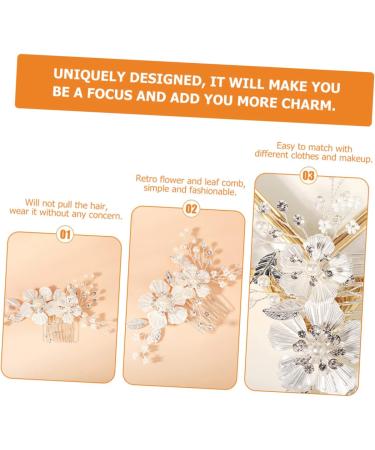 Angoily Bridal Hair Accessories Flower Hair Combs Wedding Headdress Red Flower Hair Comb Wedding Hair Clip Bridal Headpiece Pearl Tiara Abs Bridesmaid Hair up Mori Department - Buy Online on GoSupps.com