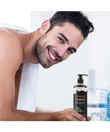 Sulfate Free Activated Charcoal Shampoo - Detox Clarify & Volumize with Organic Argan & Avocado 16oz International Shipping - Buy Online on GoSupps.com