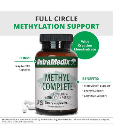 NutraMedix Methyl Complete - Complete Methylation & Energy Support Capsules - Vitamin B2 B6 B12 & Folate - with Creatine Monohydrate & Betaine Anhydrous (120 Count) - Buy Online on GoSupps.com