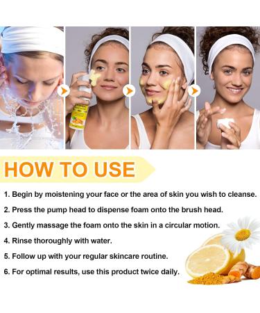 Turmeric Cleansing Mousse & Kojic Acid Facial Cleanser | Deep Clean Pores & Firm Skin | 150ML - International Shipping - Buy Online on GoSupps.com
