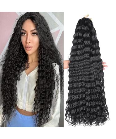 Silike Synthetic 32 Crochet Hair Deep Wave Braiding Extension 4 Pack - Long Ocean Wave Style - Soft Human Hair Feel - 1B Color - Buy Online on GoSupps.com