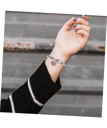 VALICLUD 2pcs Heart Rhinestone Bracelet Delicate Heart Bracelet Crystal Bracelets Birthday Gift Bracelet for Couples Girls Gifts Graduation Supply Decor Zinc Alloy Heart-shaped Miss Jewelry 21.5X3X1CMx4pcs Pinkx4pcs - Buy Online on GoSupps.com