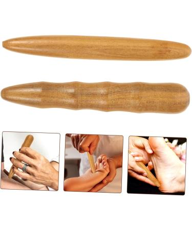 Lurrose 2-Piece Acupressure Massage Roller Set | Hand & Foot Reflex Zone Therapy Tools | Wooden Foot Massager | 11.5x1.5cm | International Shipping - Buy Online on GoSupps.com