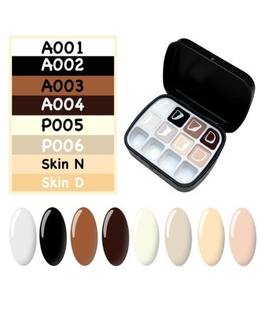 Advanced Painting Gel for Nail Art - 8 Color Kit with 2 Palettes Non-Wipe DIY Manicure Set for Home & Professional Use - Perfect Gift (Set A - Buy Online on GoSupps.com