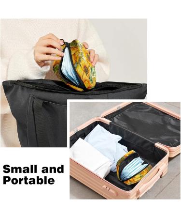 Blooming Sunflower Menstrual Pad & Cup Bag | Portable Zipper Pouch for Teen Girls & Women - Eco-Friendly & Stylish - Buy Online on GoSupps.com