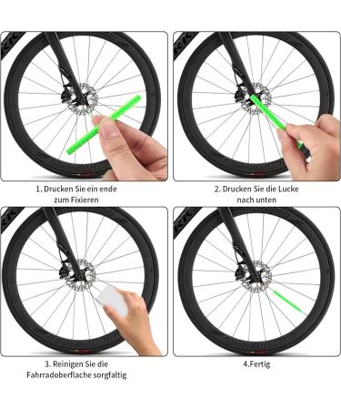 72 STK Bike Spoke Reflectors | 360 Visibility | Easy Assembly | White & Green for Standard Bicycles - Buy Online on GoSupps.com