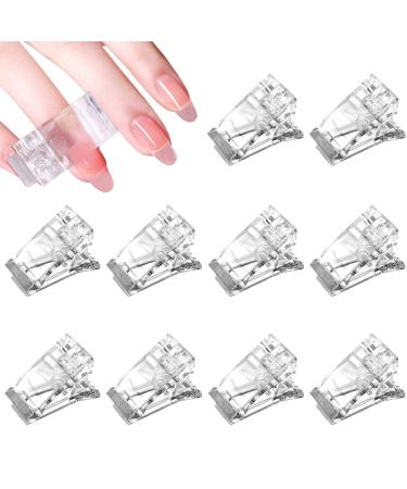 10 pieces nail polygel nail clip nail tip acrylic gel nail clip nail form clip poly building clip nail fixed clip transparent nail clip for nail extension for girls women women