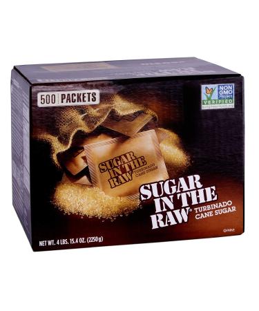 Sugar Packets, Raw Sugar, 0.18 oz Packets, 500 per Carton