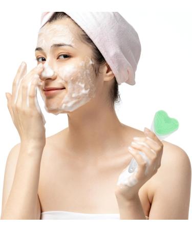 Healeved Facial Cleansing Brush Silicone Waterproof Face Scrubber Heart Shape Manual Handheld Facial Exfoliator Blackhead Face Wash Brush for Deep Cleaning Skin Care - Buy Online on GoSupps.com