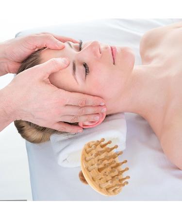 Minkissy Beech Massage Curb - Scalp & Head Massage Device Wooden Shampoo Brush & Peeling Tools for Relaxation - Buy Online on GoSupps.com